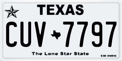 TX license plate CUV7797