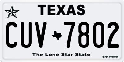 TX license plate CUV7802