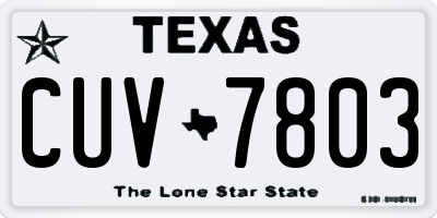 TX license plate CUV7803