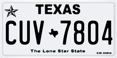 TX license plate CUV7804