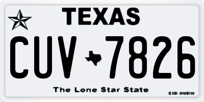 TX license plate CUV7826