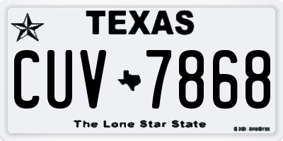 TX license plate CUV7868