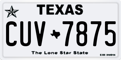 TX license plate CUV7875