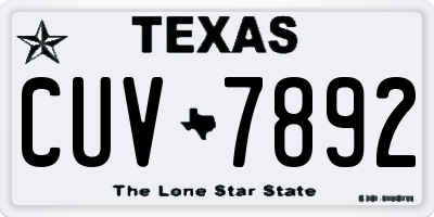 TX license plate CUV7892