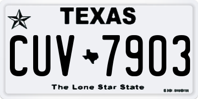 TX license plate CUV7903