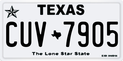 TX license plate CUV7905