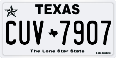 TX license plate CUV7907