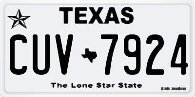 TX license plate CUV7924