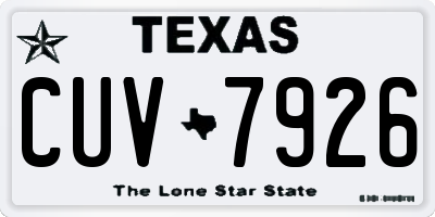 TX license plate CUV7926