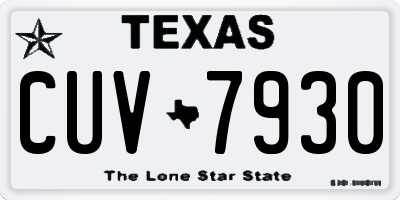 TX license plate CUV7930