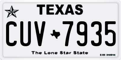 TX license plate CUV7935
