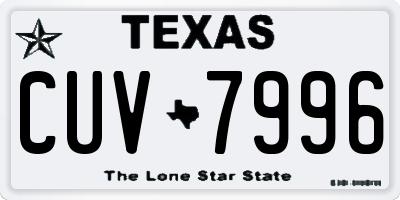 TX license plate CUV7996