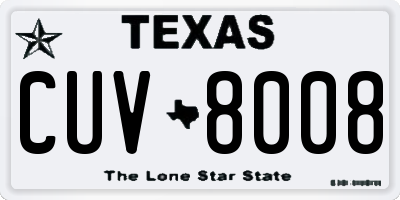 TX license plate CUV8008