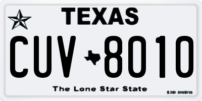 TX license plate CUV8010