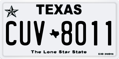 TX license plate CUV8011
