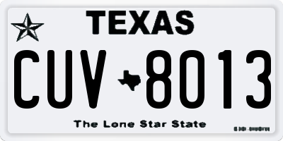 TX license plate CUV8013