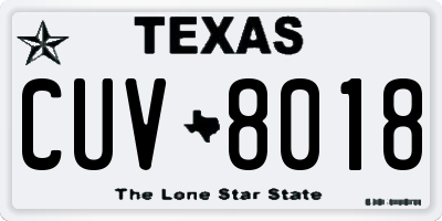 TX license plate CUV8018