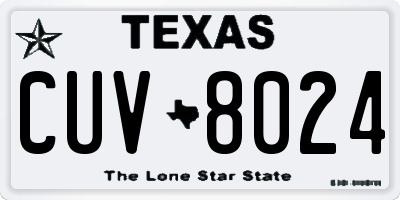 TX license plate CUV8024
