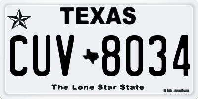 TX license plate CUV8034