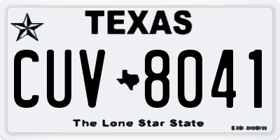 TX license plate CUV8041