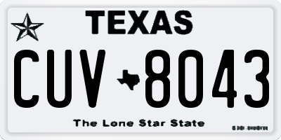 TX license plate CUV8043