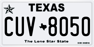 TX license plate CUV8050