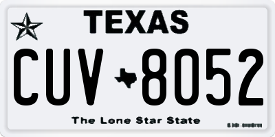 TX license plate CUV8052