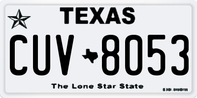 TX license plate CUV8053