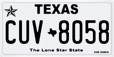 TX license plate CUV8058