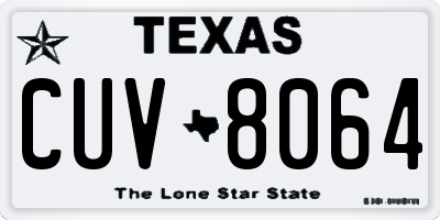 TX license plate CUV8064