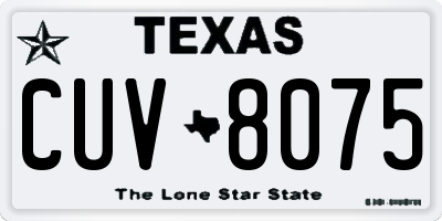 TX license plate CUV8075