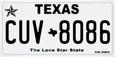 TX license plate CUV8086
