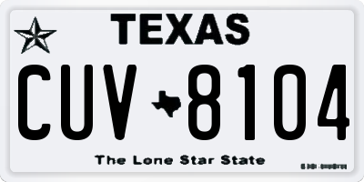 TX license plate CUV8104