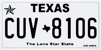 TX license plate CUV8106