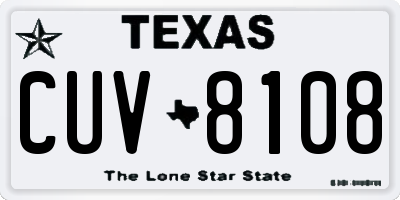 TX license plate CUV8108