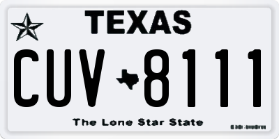 TX license plate CUV8111