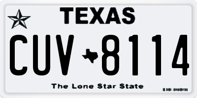TX license plate CUV8114