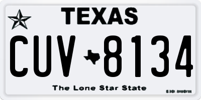 TX license plate CUV8134