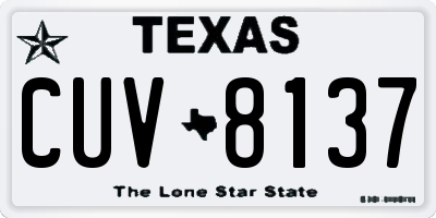 TX license plate CUV8137
