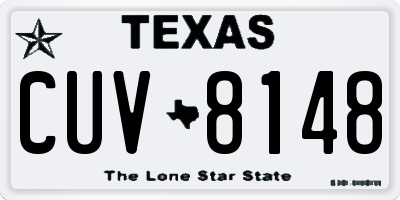 TX license plate CUV8148