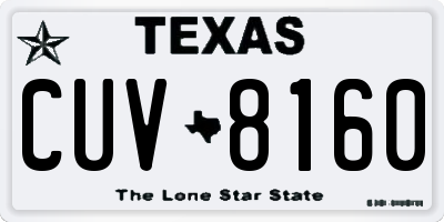 TX license plate CUV8160