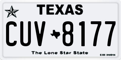 TX license plate CUV8177