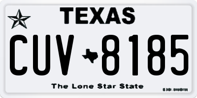 TX license plate CUV8185