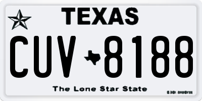 TX license plate CUV8188