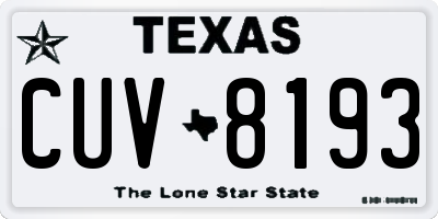 TX license plate CUV8193