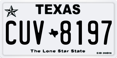 TX license plate CUV8197