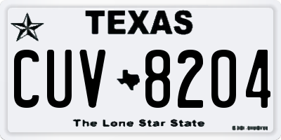 TX license plate CUV8204