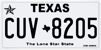 TX license plate CUV8205