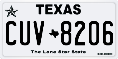 TX license plate CUV8206