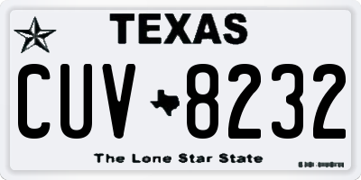 TX license plate CUV8232